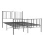 Bed frame with headboard and footboard black metal 120x190 cm by vidaXL, Beds and slatted bases - Ref: Foro24-350879, Price: ...