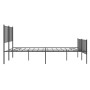 Bed frame with headboard and footboard black metal 120x190 cm by vidaXL, Beds and slatted bases - Ref: Foro24-350879, Price: ...