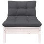 2-Sitzer-Gartensofa mit Kissen aus weißem Kiefernholz von vidaXL, Modulare Sofas für den Außenbereich - Ref: Foro24-806653, P...