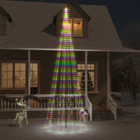 Weihnachtsbaum am Fahnenmast 732 bunte LEDs 500 cm von vidaXL, Weihnachtsbeleuchtung - Ref: Foro24-343529, Preis: 36,54 €, Ra...