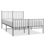 Black metal headboard and footboard bed frame 120x200 cm by vidaXL, Beds and slatted bases - Ref: Foro24-350880, Price: 82,84...