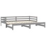 Sofá cama extraíble madera maciza de pino gris 2x(90x200) cm de vidaXL, Camas y somieres - Ref: Foro24-806952, Precio: 171,97...