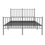 Black metal headboard and footboard bed frame 135x190 cm by vidaXL, Beds and slatted bases - Ref: Foro24-350881, Price: 96,35...