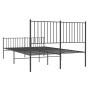 Black metal headboard and footboard bed frame 135x190 cm by vidaXL, Beds and slatted bases - Ref: Foro24-350881, Price: 96,35...