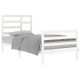 White solid wood bed frame 90x200 cm by vidaXL, Beds and slatted bases - Ref: Foro24-3105846, Price: 100,65 €, Discount: %