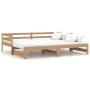 Sofá cama extraíble madera de pino marrón miel 2x(90x200) cm de vidaXL, Camas y somieres - Ref: Foro24-806953, Precio: 148,99...