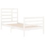 White solid wood bed frame 90x200 cm by vidaXL, Beds and slatted bases - Ref: Foro24-3105846, Price: 100,65 €, Discount: %