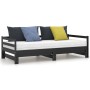 Sofá cama extraíble madera maciza de pino negro 2x(90x200) cm de vidaXL, Camas y somieres - Ref: Foro24-806954, Precio: 199,0...