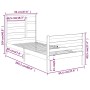 White solid wood bed frame 90x200 cm by vidaXL, Beds and slatted bases - Ref: Foro24-3105846, Price: 100,65 €, Discount: %