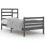 Estructura de cama de madera maciza gris 90x200 cm de vidaXL, Camas y somieres - Ref: Foro24-3105847, Precio: 105,50 €, Descu...