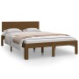 Estructura de cama doble madera maciza marrón miel 120x190 cm de vidaXL, Camas y somieres - Ref: Foro24-810468, Precio: 140,9...