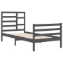 Estructura de cama de madera maciza gris 90x200 cm de vidaXL, Camas y somieres - Ref: Foro24-3105847, Precio: 105,50 €, Descu...