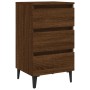 Bedside table with oak brown metal legs 40x35x69 cm by vidaXL, Nightstands - Ref: Foro24-813144, Price: 58,50 €, Discount: %