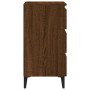 Bedside table with oak brown metal legs 40x35x69 cm by vidaXL, Nightstands - Ref: Foro24-813144, Price: 58,50 €, Discount: %