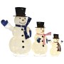 Christmas Snowman Family with LED Luxurious Fabric by vidaXL, Christmas lights - Ref: Foro24-329765, Price: 192,96 €, Discoun...