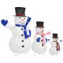 Christmas Snowman Family with LED Luxurious Fabric by vidaXL, Christmas lights - Ref: Foro24-329765, Price: 192,96 €, Discoun...