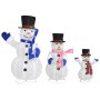 Familia de muñecos de nieve de Navidad con LED tela lujosa de vidaXL, Luces de Navidad - Ref: Foro24-329765, Precio: 192,96 €...