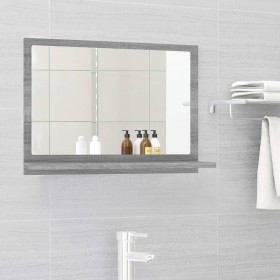 Sonoma gray plywood bathroom mirror 60x10.5x37 cm by vidaXL, bathroom vanities - Ref: Foro24-815637, Price: 30,75 €, Discount: %