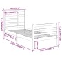 Estructura de cama madera maciza marrón miel 90x200 cm de vidaXL, Camas y somieres - Ref: Foro24-3105848, Precio: 114,96 €, D...