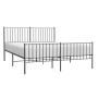 Black metal headboard and footboard bed frame 150x200 cm by vidaXL, Beds and slatted bases - Ref: Foro24-350884, Price: 100,8...