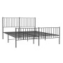 Black metal headboard and footboard bed frame 150x200 cm by vidaXL, Beds and slatted bases - Ref: Foro24-350884, Price: 100,8...