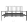 Black metal headboard and footboard bed frame 150x200 cm by vidaXL, Beds and slatted bases - Ref: Foro24-350884, Price: 100,8...