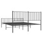 Black metal headboard and footboard bed frame 150x200 cm by vidaXL, Beds and slatted bases - Ref: Foro24-350884, Price: 100,8...