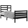 Estructura de cama madera maciza de pino negra 90x200 cm de vidaXL, Camas y somieres - Ref: Foro24-3105849, Precio: 116,74 €,...