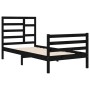 Estructura de cama madera maciza de pino negra 90x200 cm de vidaXL, Camas y somieres - Ref: Foro24-3105849, Precio: 116,74 €,...