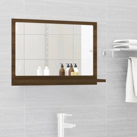 Oak brown plywood bathroom mirror 60x10.5x37 cm by vidaXL, bathroom vanities - Ref: Foro24-815638, Price: 24,37 €, Discount: %