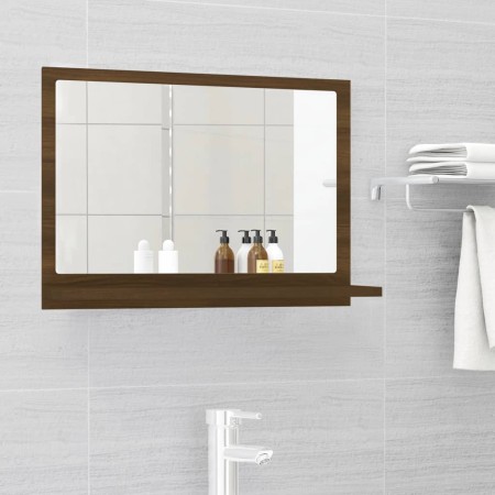 Oak brown plywood bathroom mirror 60x10.5x37 cm by vidaXL, bathroom vanities - Ref: Foro24-815638, Price: 25,99 €, Discount: %