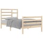 Solid wood bed frame 100x200 cm by vidaXL, Beds and slatted bases - Ref: Foro24-3105850, Price: 91,99 €, Discount: %