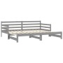 Removable sofa bed solid gray pine wood 2x(90x200) cm by vidaXL, Beds and slatted bases - Ref: Foro24-806957, Price: 181,60 €...