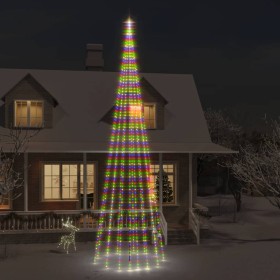 Weihnachtsbaum am Fahnenmast 1134 bunte LEDs 800 cm von vidaXL, Weihnachtsbeleuchtung - Ref: Foro24-343533, Preis: 47,73 €, R...