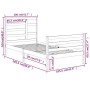 Estructura de cama madera maciza 100x200 cm de vidaXL, Camas y somieres - Ref: Foro24-3105850, Precio: 98,31 €, Descuento: %