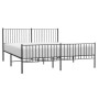 Black metal headboard and footboard bed frame 180x200 cm by vidaXL, Beds and slatted bases - Ref: Foro24-350886, Price: 116,9...