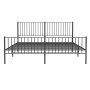 Black metal headboard and footboard bed frame 180x200 cm by vidaXL, Beds and slatted bases - Ref: Foro24-350886, Price: 116,9...