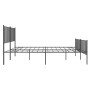 Black metal headboard and footboard bed frame 180x200 cm by vidaXL, Beds and slatted bases - Ref: Foro24-350886, Price: 116,9...