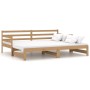 Sofá cama extraíble madera de pino marrón miel 2x(90x200) cm de vidaXL, Camas y somieres - Ref: Foro24-806958, Precio: 209,99...