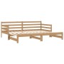 Sofá cama extraíble madera de pino marrón miel 2x(90x200) cm de vidaXL, Camas y somieres - Ref: Foro24-806958, Precio: 209,99...