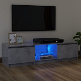 Mueble de TV con luces LED gris hormigón 120x30x35,5 cm de vidaXL, Muebles TV - Ref: Foro24-804287, Precio: 69,97 €, Descuent...