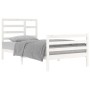 Solid white pine wood bed frame 100x200 cm by vidaXL, Beds and slatted bases - Ref: Foro24-3105851, Price: 110,64 €, Discount: %