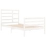 Solid white pine wood bed frame 100x200 cm by vidaXL, Beds and slatted bases - Ref: Foro24-3105851, Price: 110,64 €, Discount: %