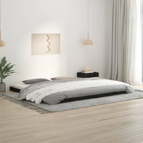 Solid black pine wood bed frame 200x200 cm by vidaXL, Beds and slatted bases - Ref: Foro24-823428, Price: 185,40 €, Discount: %