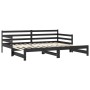 Removable sofa bed solid black pine wood 2x(90x200) cm by vidaXL, Beds and slatted bases - Ref: Foro24-806959, Price: 271,08 ...