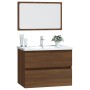 Set de muebles baño 2 pzas madera contrachapada marrón roble de vidaXL, Muebles de baño - Ref: Foro24-815737, Precio: 89,61 €...