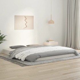 Estructura de cama de madera maciza blanca 180x200 cm de vidaXL, Camas y somieres - Ref: Foro24-823430, Precio: 112,31 €, Des...