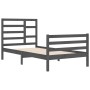 Estructura de cama de madera maciza gris 100x200 cm de vidaXL, Camas y somieres - Ref: Foro24-3105852, Precio: 108,99 €, Desc...