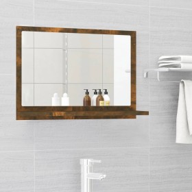 Bathroom mirror in smoked oak plywood, 60x10.5x37 cm by vidaXL, bathroom vanities - Ref: Foro24-815636, Price: 27,99 €, Disco...