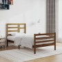 Honey brown solid wood bed frame 100x200 cm by vidaXL, Beds and slatted bases - Ref: Foro24-3105853, Price: 116,89 €, Discoun...